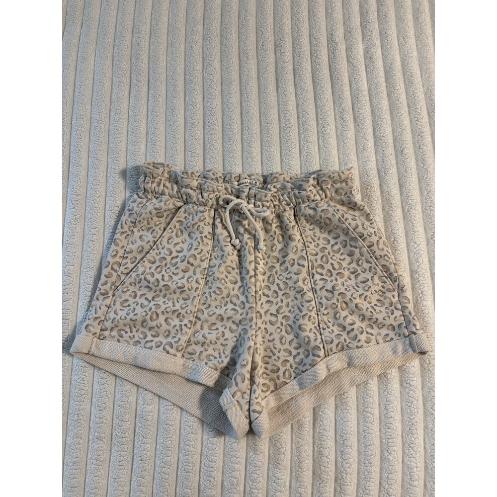Abercrombie & Fitch Soft Cheetah Print Paperbag Sweat Shorts Womens medium